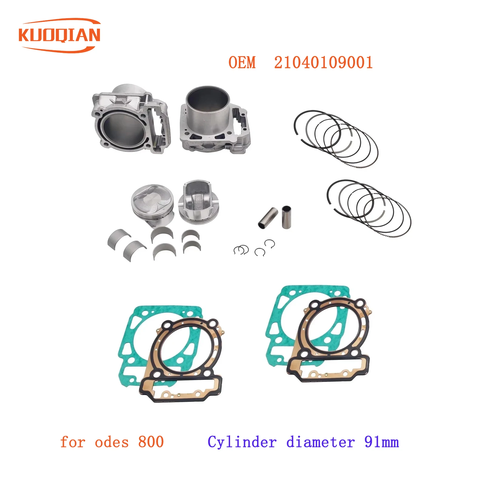 2 Set ODES 800 Cylinder Kit(With bushing) FOR ODES 800CC ATV UTV 4x4 QUAD BIKE Engine Parts QUAD GO KART 21040109001