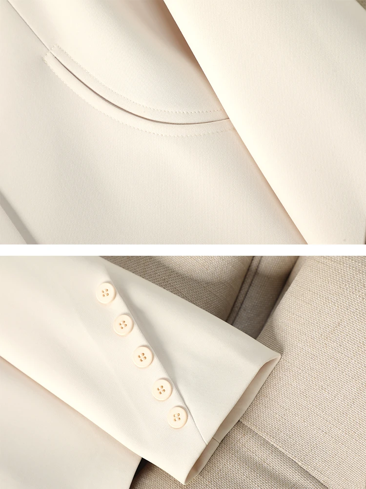 Aprikose Schwarz Casual Weibliche Blazer Frauen Mode Volle Hülse Damen Jacke