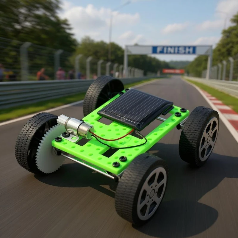 DIY Solar Powered Car Kit - Mini STEM Educational Toy for Kids, Science Experiment Assembled Model, Creative Birthday Gift