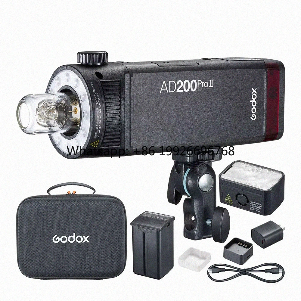 

Go Dox AD200ProII AD200Pro II TTL 2,4G Беспроводная камера Карманная вспышка 1/8000 HSS 200 Полная мощность Видео Фотостудия