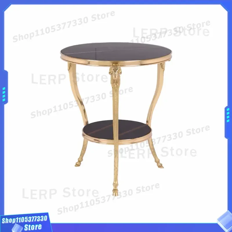 Modern Luxury Dining Chair with Polished Brass Frame and Hand Carved Sheep Head Legs for Hotel Living Room Outdoor Furniture