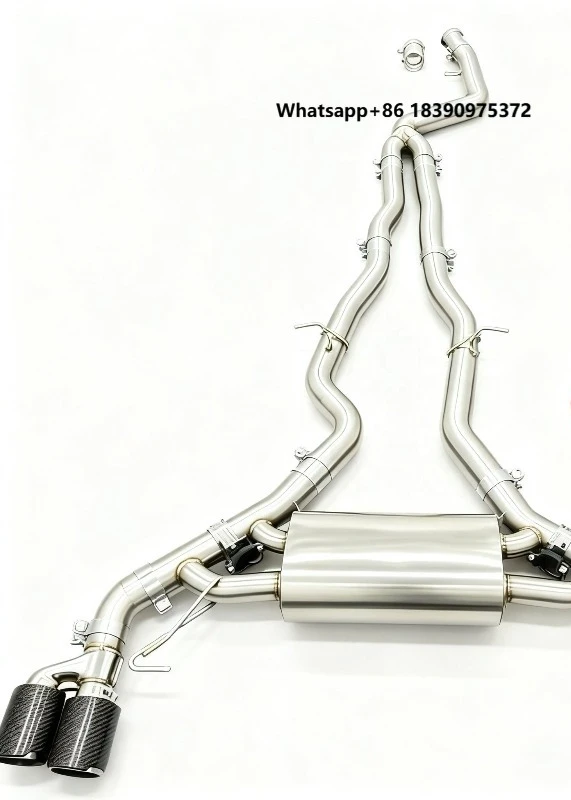 Alvetronic Stainless Steel Exhaust Pipe  Valved Muffler Remote Control 4 Tips Mirror PX