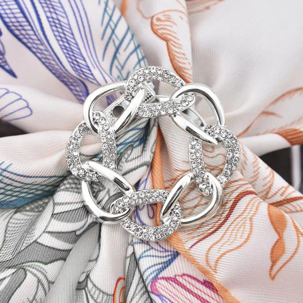 وشاح حلقة مشبك مشبك حريري كليب الملابس التفاف حامل للنساء تي شيرت وشاح السحابة فستان ملحقات للتزيين