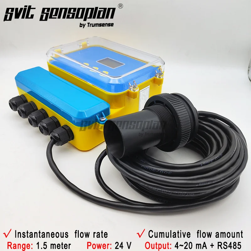 Trumsense STT-15UOFS24420RS485 Ультразвуковой расходомер с открытым каналом 1,5 м, выход RS485 от 4 до 20 м для мгновенного сукупного расхода