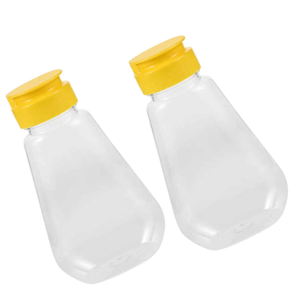 2 Pcs Honey Dispenser Bottle Squeeze Empty Jar Plastic Container Condiment Leakproof Design Versatile Use Easy Squeeze