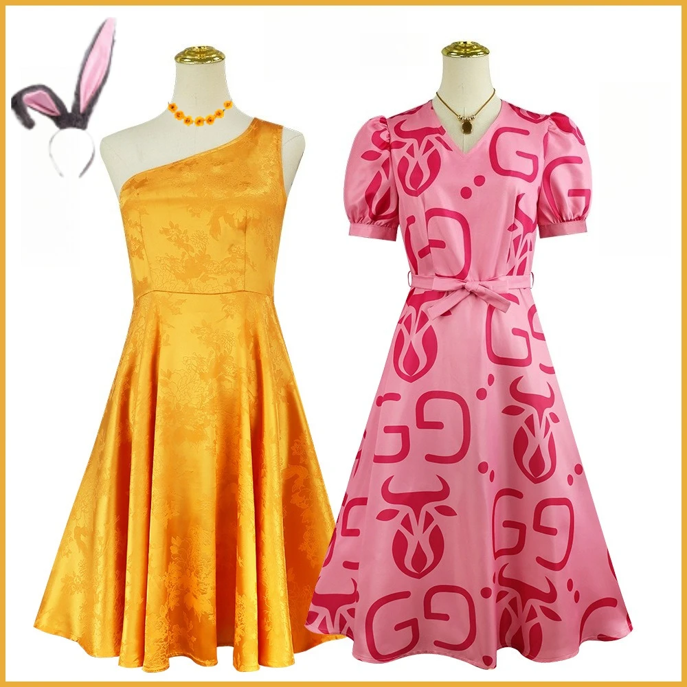 

Anime Movie Judy Hopps Fru Fru Cosplay Costume Shrew Lulu Fancy Dress Police Officer Yellow Dresses Set Halloween Party