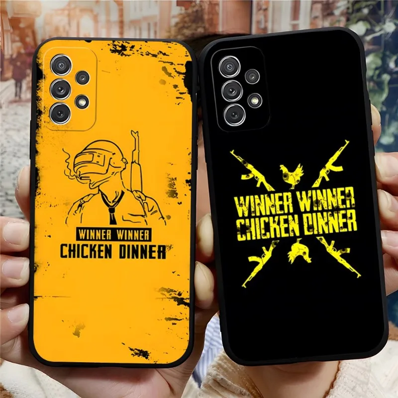 PUBG Winner Chicken Dinner Phone Case For Samsung Note 10 20 9 8 Pro Plus Ultra M40 M54 M20 M31 M14 F14 F54 J7 J6 Black Shell