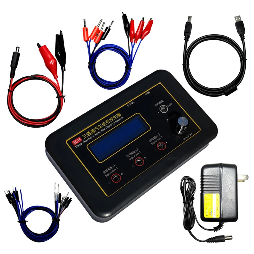AM-3CH Three Channel Automobile Signal Generator Car Crankshaft Camshaft Sensor Simulator ECU Computers Tester US Plug