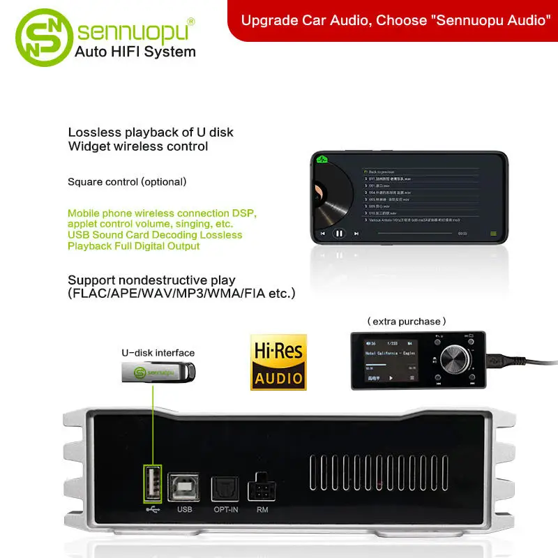 Hot Sennuopu X10B Bluetooth 4 Ch Automotive Car Amplifier Stereo Dsp Audio Processor Subwoofer Amp 12 V 8 Channel Universal 2 KG