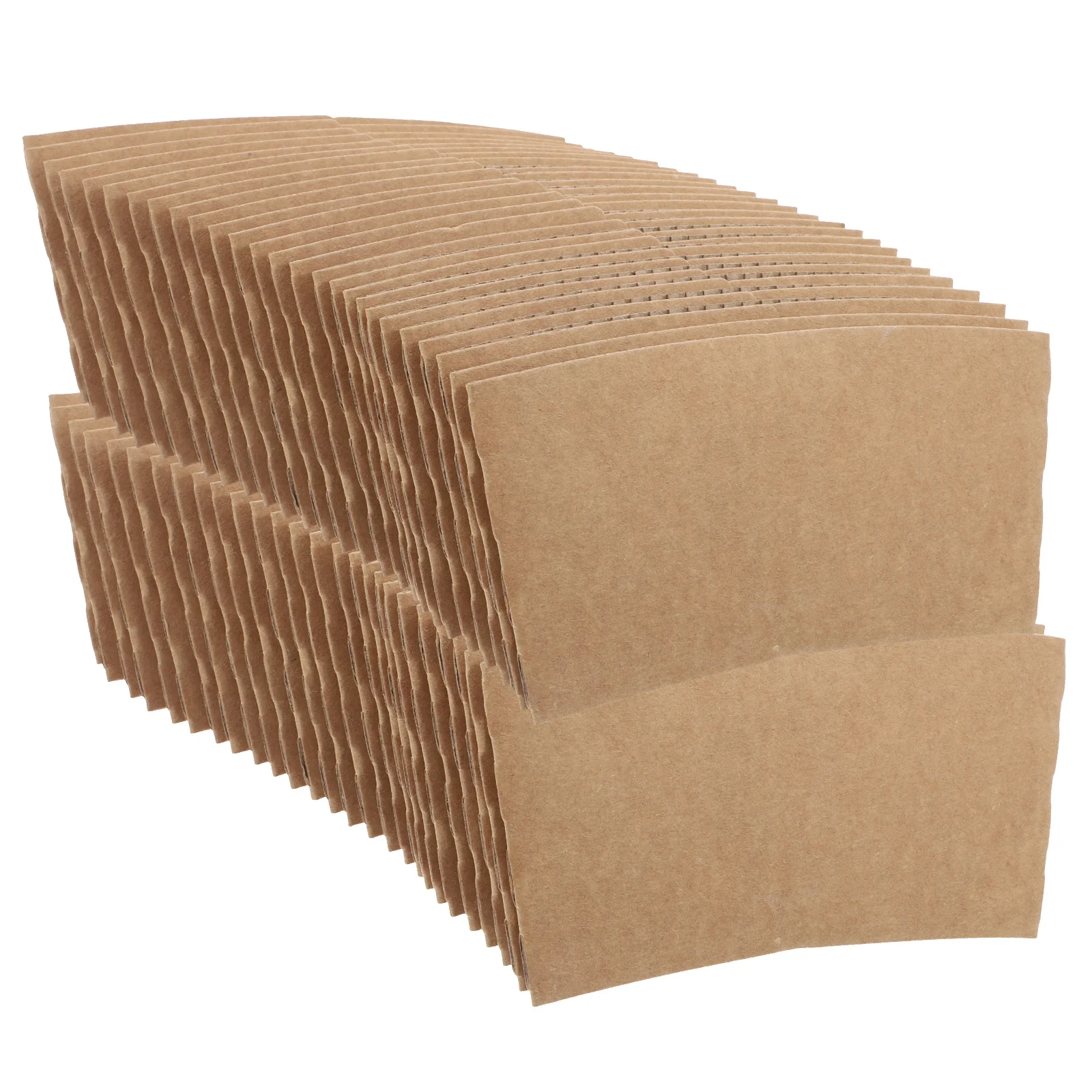 

100pcs Kraft Paper Cup Sleeves Corrugated Heat Insulation White Card Coffee Tea Hot Drink Disposable Supplies Gifts