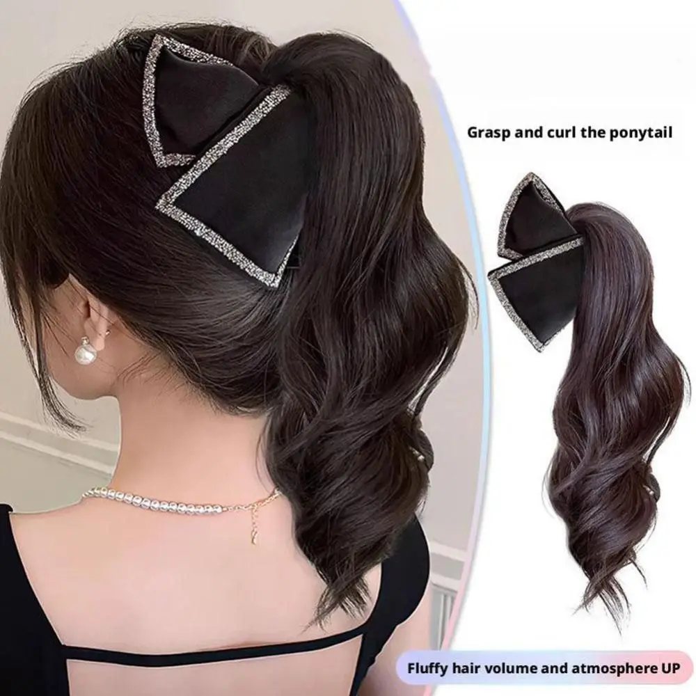 

Stylish Fluffy Texture Ponytail Wig Grab Style High Ponytail Hair Extensions Curly Style Synthetic Fiber Clip-on Hair Women