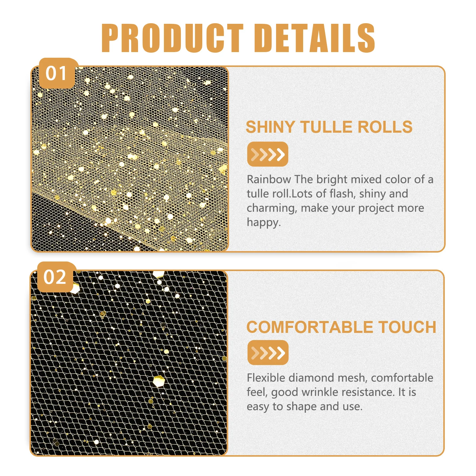 

Sequin Tulle Ribbon Glitter Gauze Roll Multi-Use Polyester 1 Roll Headdress Material Ideal for Wedding Party Dress Decoration