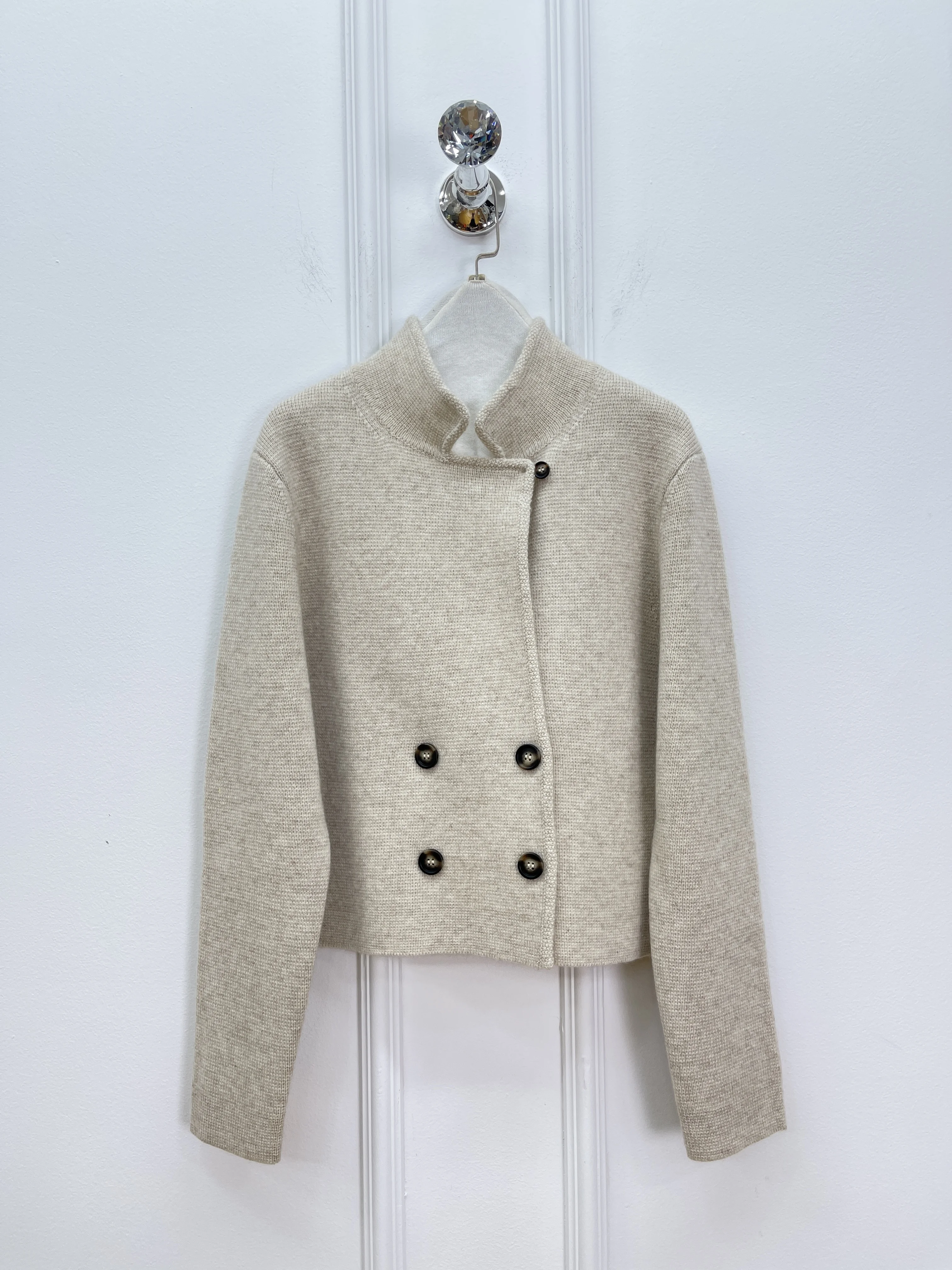 Nuovo cardigan in cashmere doppiopetto casual alla moda autunno/inverno di alta qualità per donna