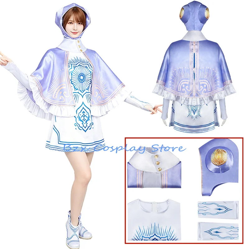 

Anime Fighting Ingrid Cosplay Costume Woman Dress Cloak Hat Outfit Set Halloween Party Role Play Ingrid Uniform for Women