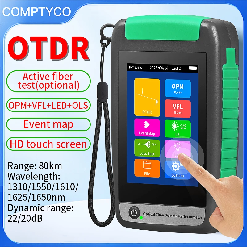 COMPTYCO AUA-18/180/161/162/165U/A OTDR 80KM Optical Time Domain Reflectometer Touch Screen Fiber Optic Tester Built-in VFL OPM