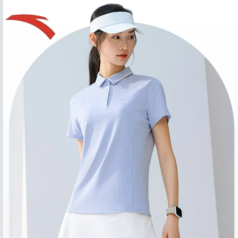 

ANTA BINGSI Polo Women's Summer Sports T-shirt with Badminton Shirt and Short Sleeve