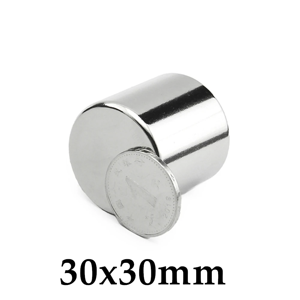 

2pcs Neodymium N35 Dia 30x30mm Strong Magnets Tiny Disc NdFeB Rare Earth For Crafts Models Fridge Sticking magnet 30x30mm