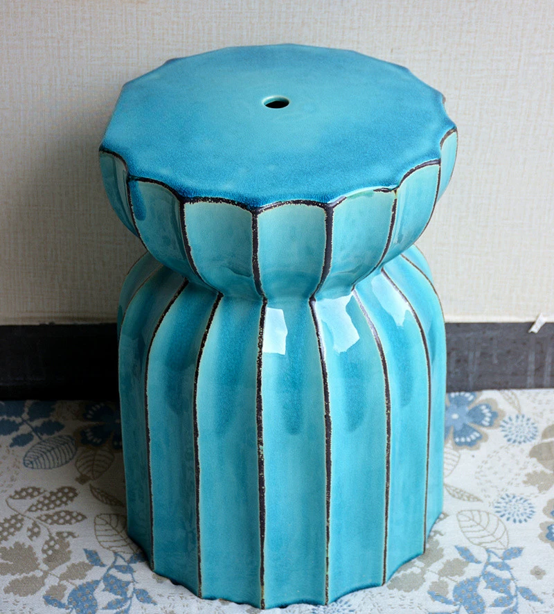 New Chinese style crack glaze ceramic round , pier porcelain , shoe changing , dressing stool, sample room home