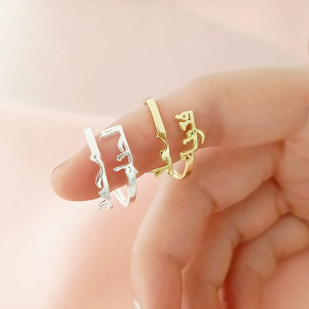 

Cazador Custom Arabic Names Rings for Women Girls Stainless Steel Personalized Jewelry Name Rings Wedding Birthday Gifts 2025