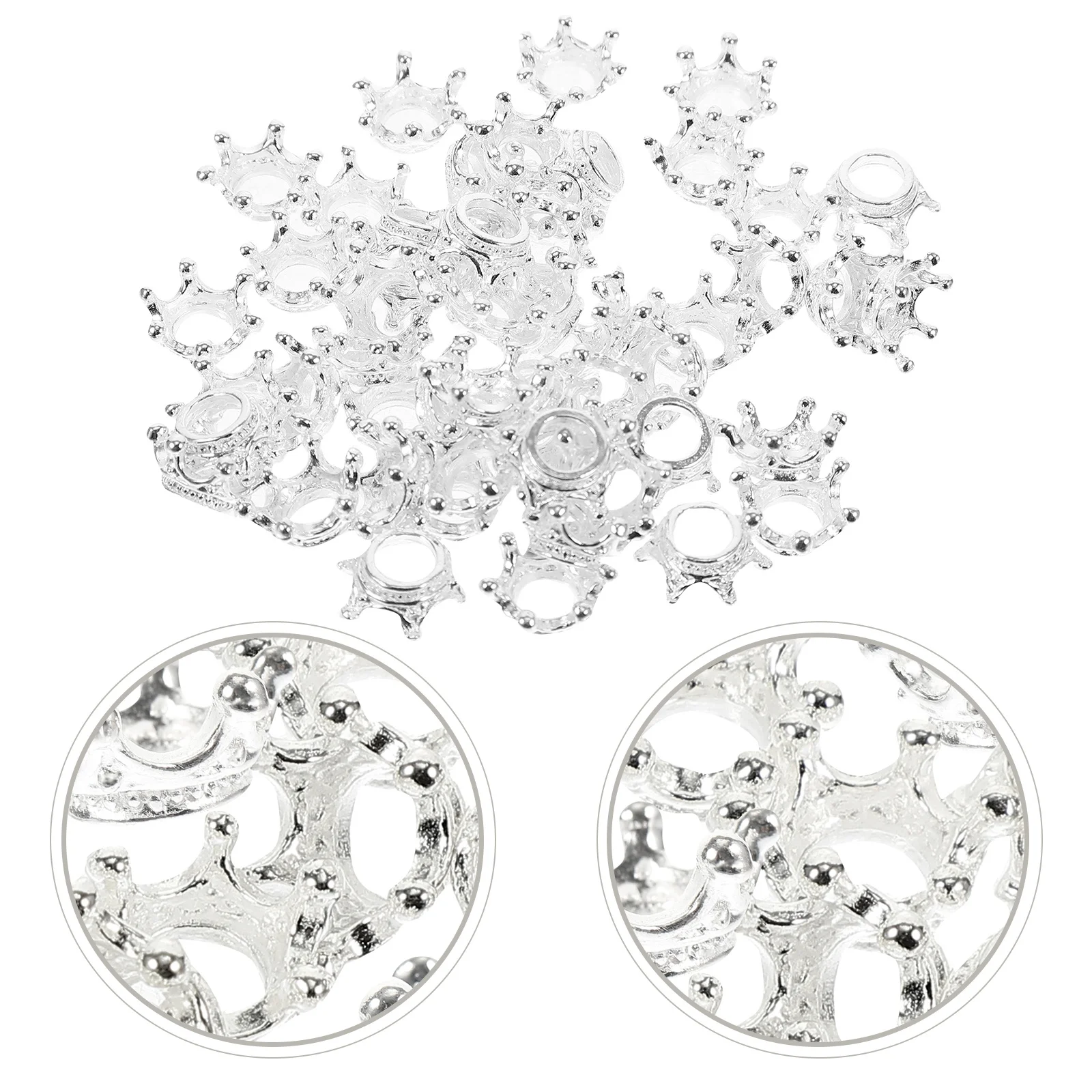 

60 Pcs Crown Pendants Crowns Beads Mini Decorative Jewelry Craft Alloy Findings Vintage