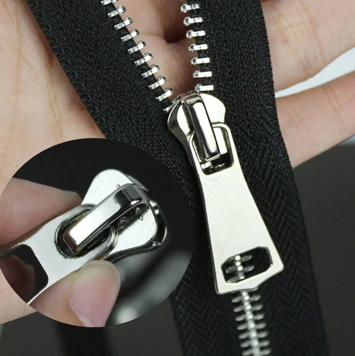 5/10Pcs Metal Zipper Sliders Zipper Puller Instant Zipper Repair Kit Replacement Suitcase Zipper Head DIY Sewing Craft 3 Sizes