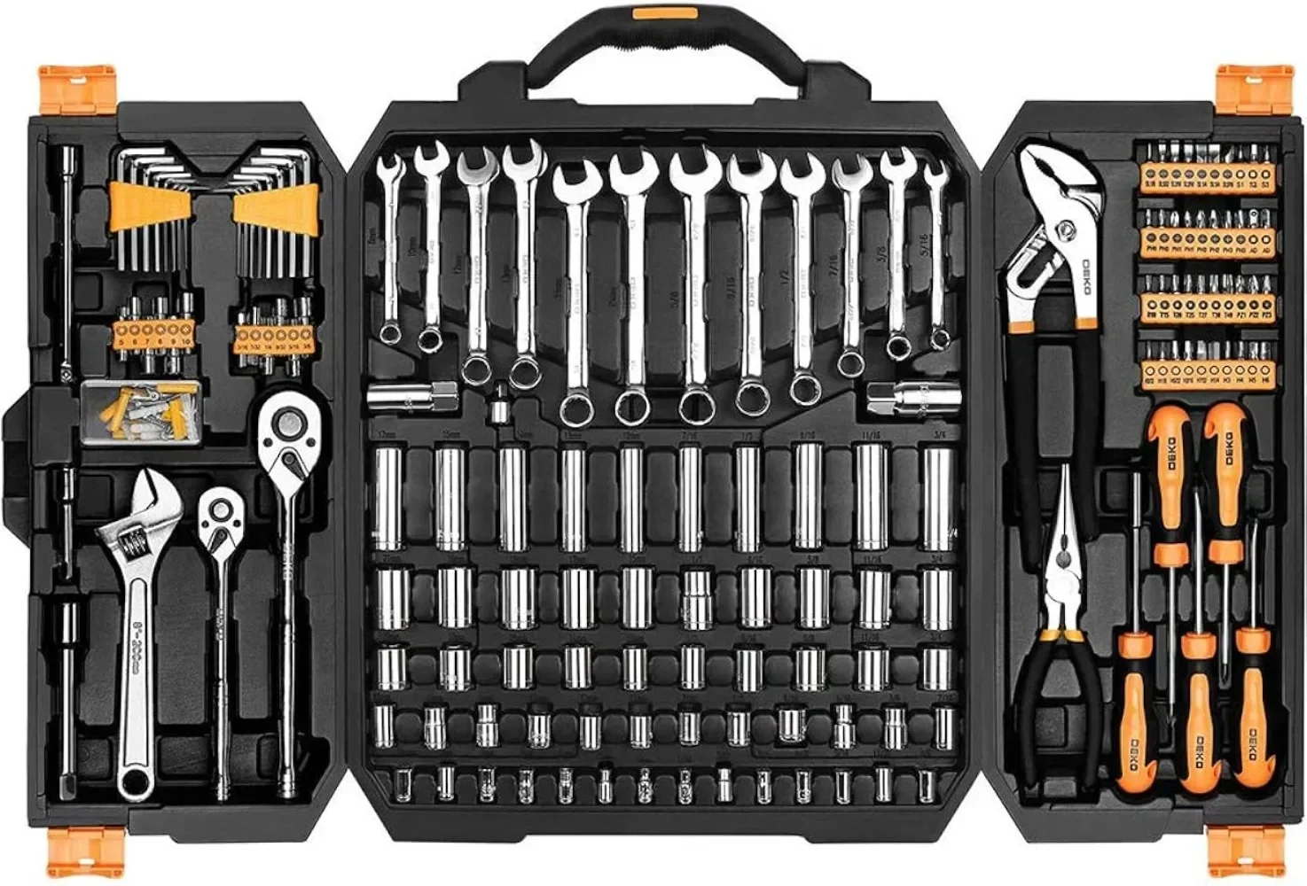 

192 Piece Mechanics Tool Set Socket Wrench Set, Plastic Storage Case with Auto Repair Hand Tool Kit Wrench Tool Box Set