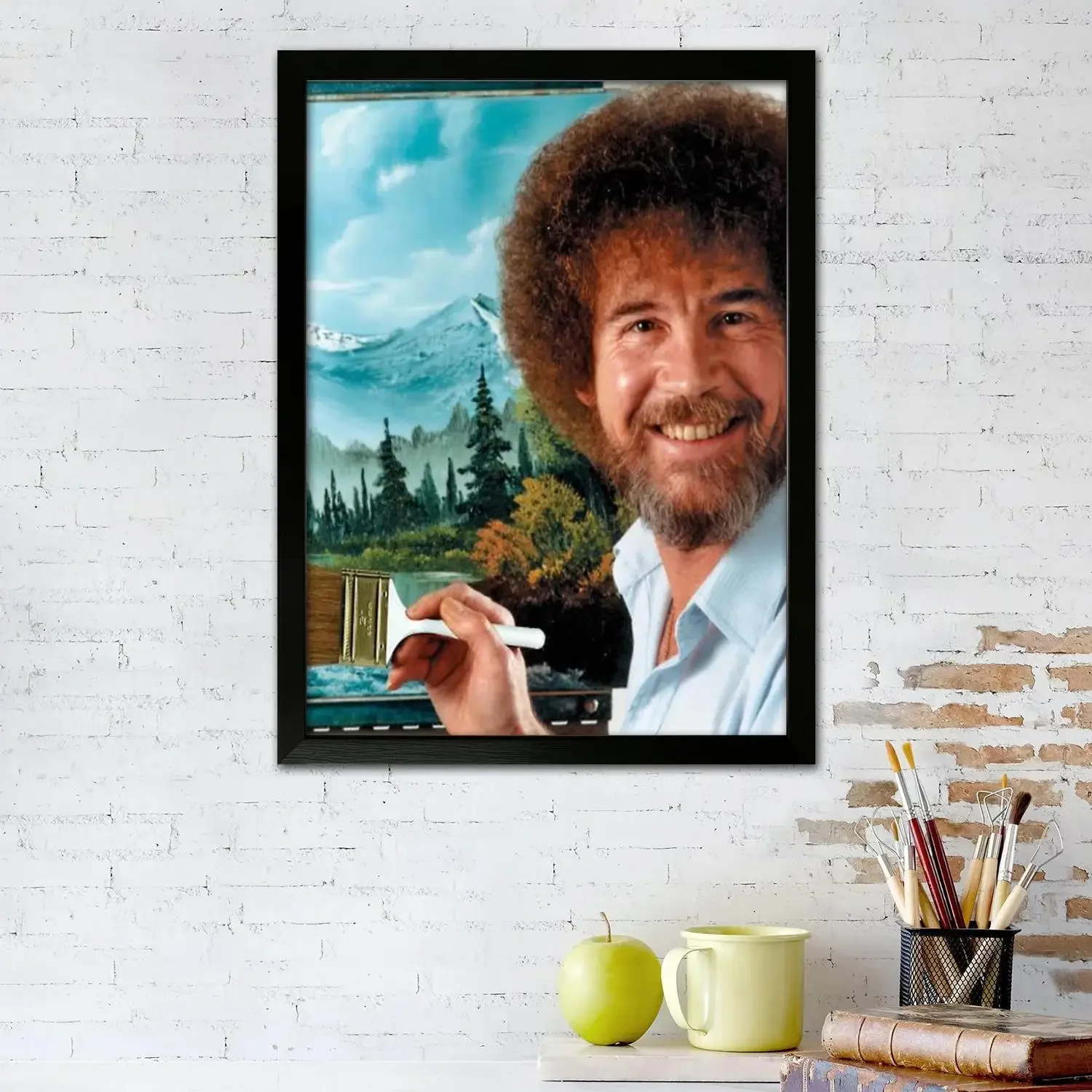 bob ross Canvas Art Poster and Wall Art, Picture Print, Modern Family, Bedroom Decor, Posters,Decorative painting