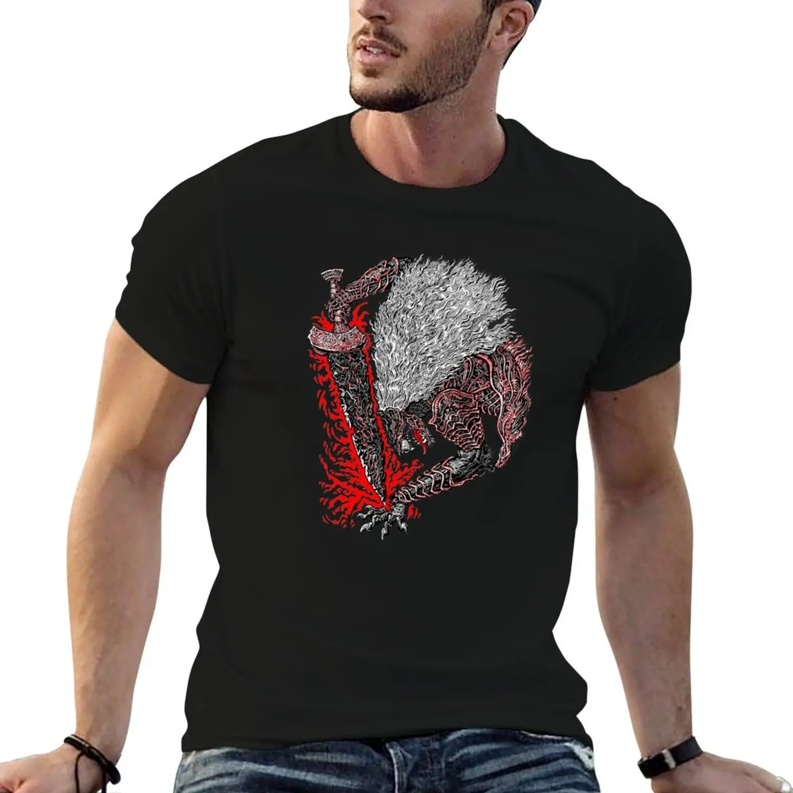 

Maliketh, The Black Blade T-Shirt black cotton t-shirt plain for man package man t shirt cotton T-Shirt
