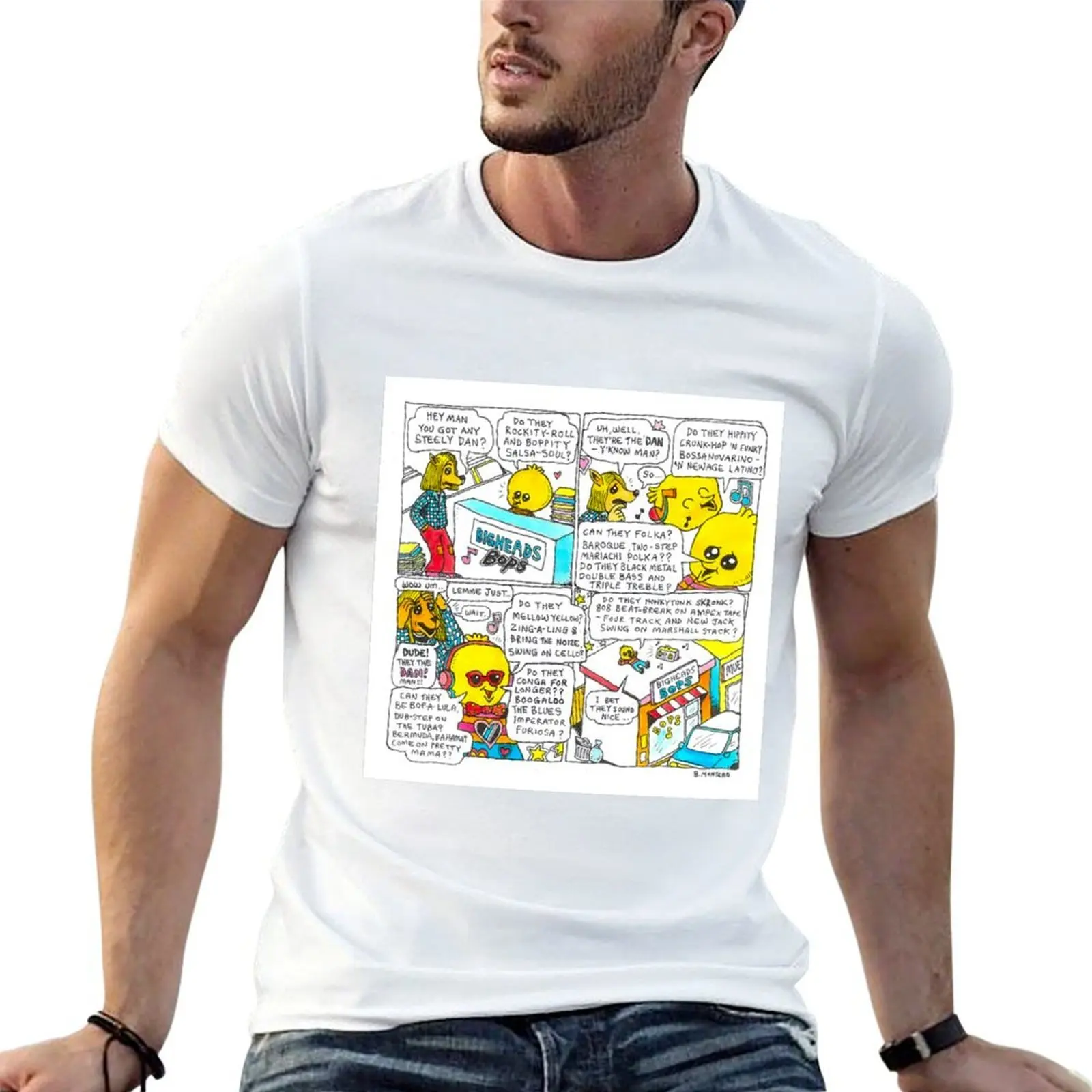 Big Head in 'Steely Dan' T-Shirt t shirt man designer t shirts with prints man t shirt designer T-shirt