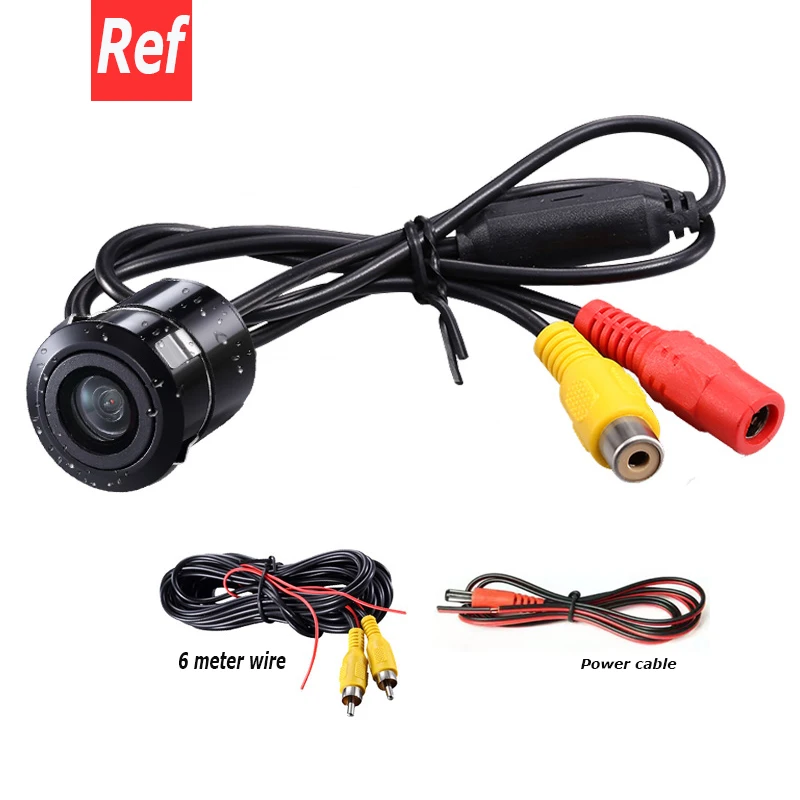 Car DVD navigation 12V reversing rear view HD CCD punched front view camera universal 18.5mm waterproof