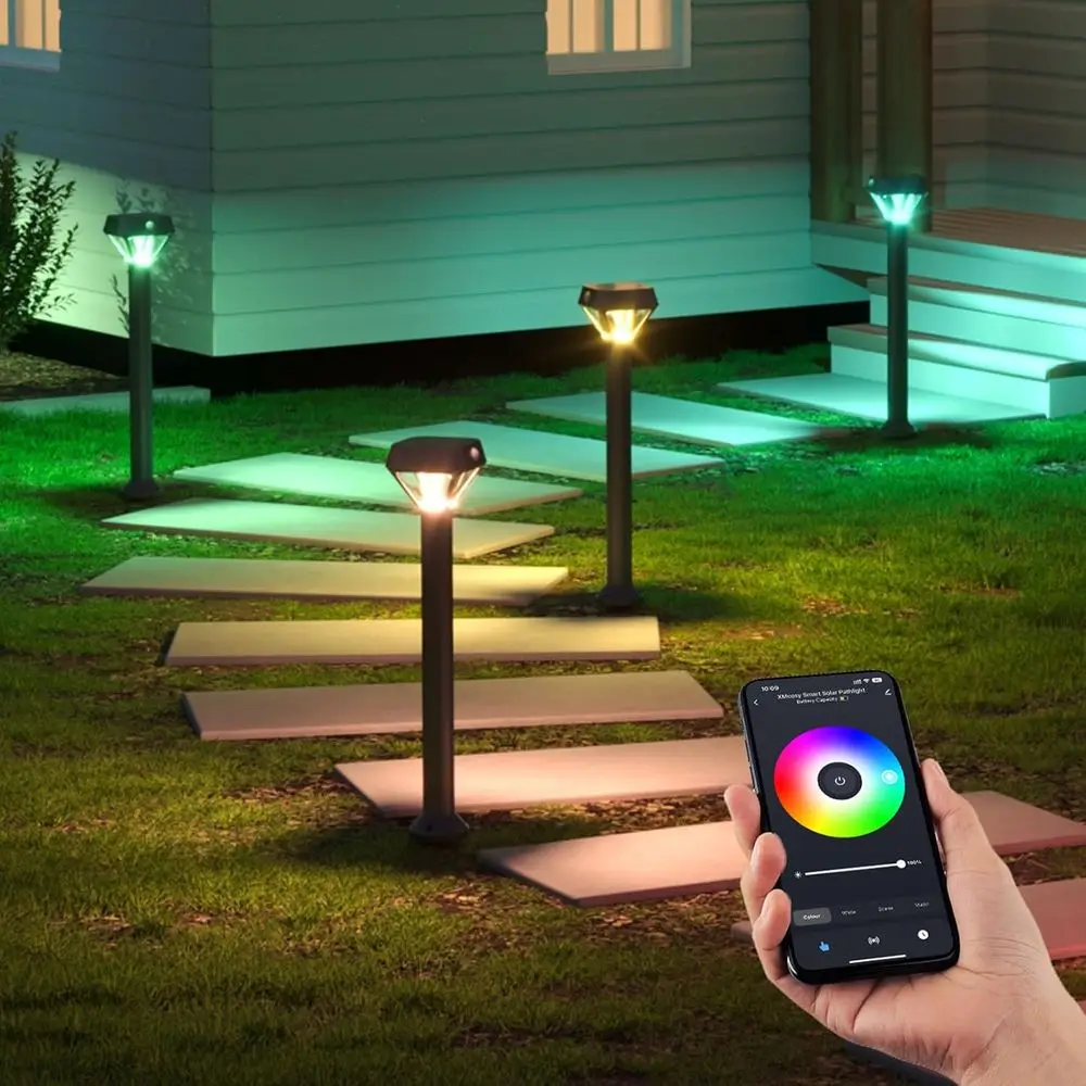 

Smart LED Lights with Bluetooth Control, Motion Sensor, RGB Color Changing for Outdoor Spaces, Waterproof, 4-Pack
