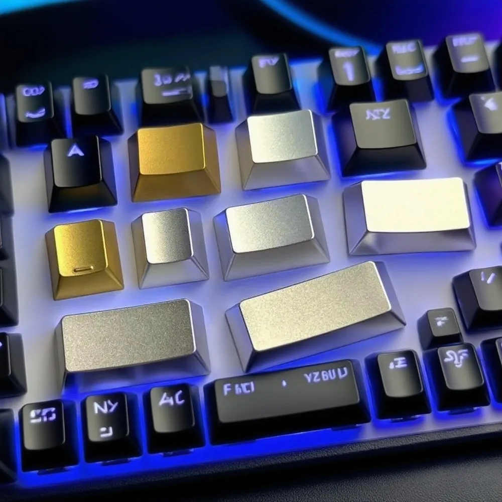Tapa de tecla de barra espaciadora de Metal 7U/6,25U sin grabado CNC tapa de llave de punto de aleación de aluminio cereza oro entrada direccional accesorio para juegos
