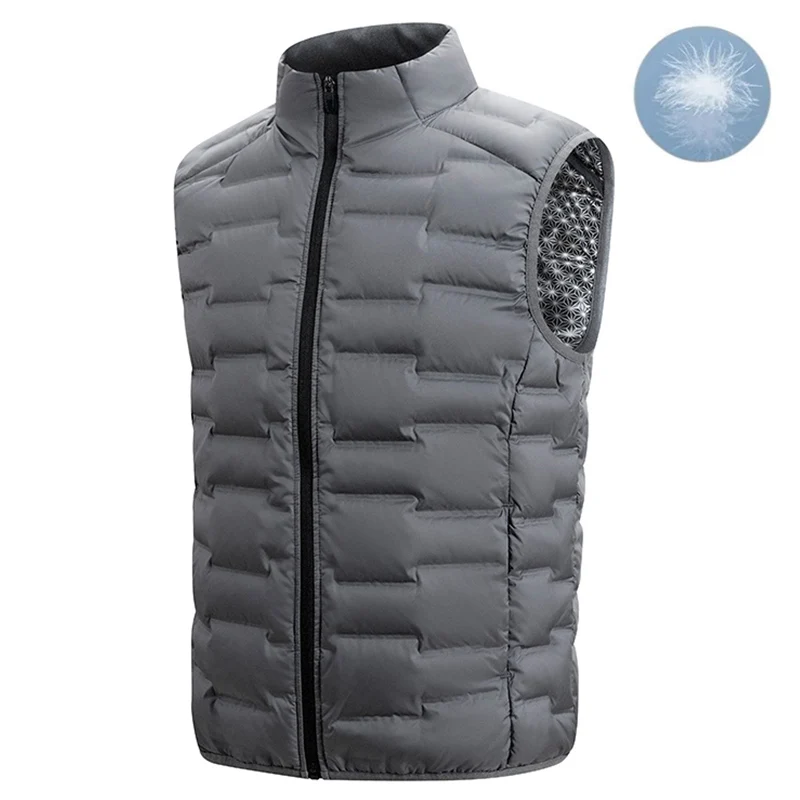 

Men Winter New White Duck Down Vest Men Warm Windproof Stand Collar Sleeveless Vest Men Ultralight Waterproof Waistcoat Male