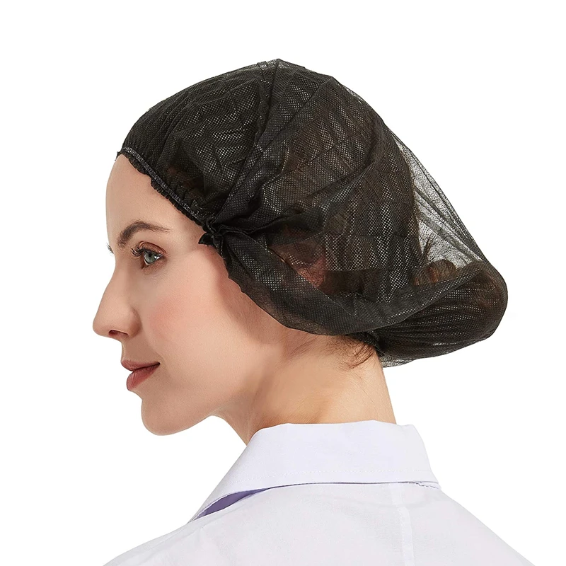 100PCS Disposable Bouffant Cap Non Woven Bath Shower Hair Caps Food Service Medical Salon Spa Catering Workspace Head Cover Hat