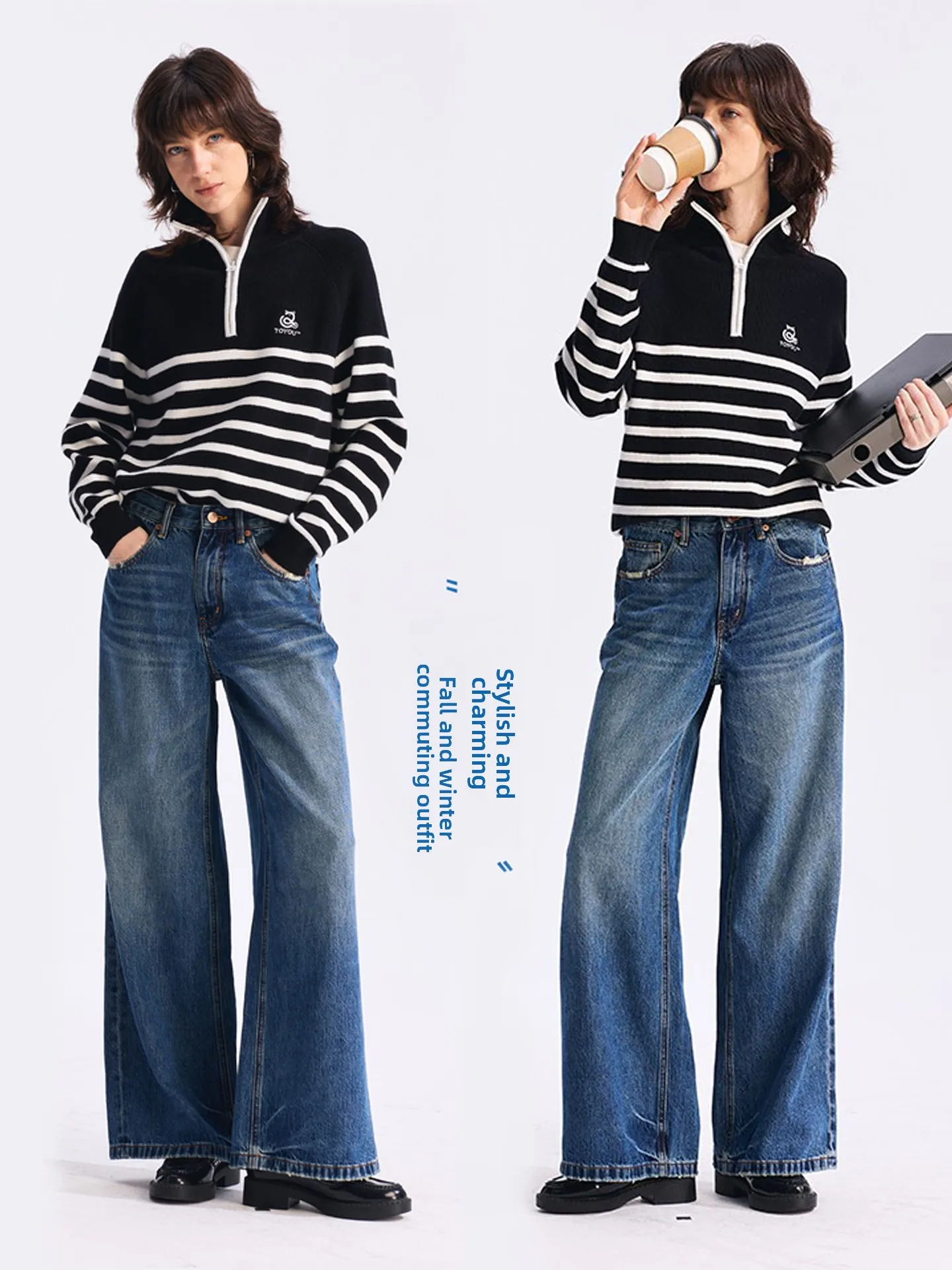 

Женские повседневные джинсы Rightcell свободного кроя с прямыми штанинами, хлопковые, на пуговицах, на все сезоны, удобные, широкие брюки