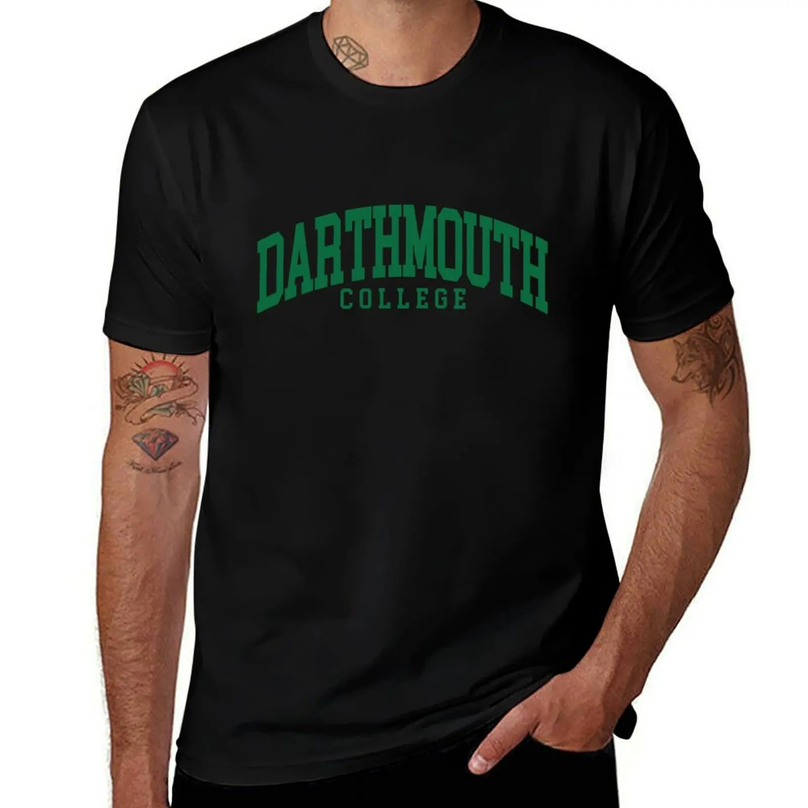 dartmouth - college font curved T-Shirt hippie clothes graphic tee shirt mens workout shirts