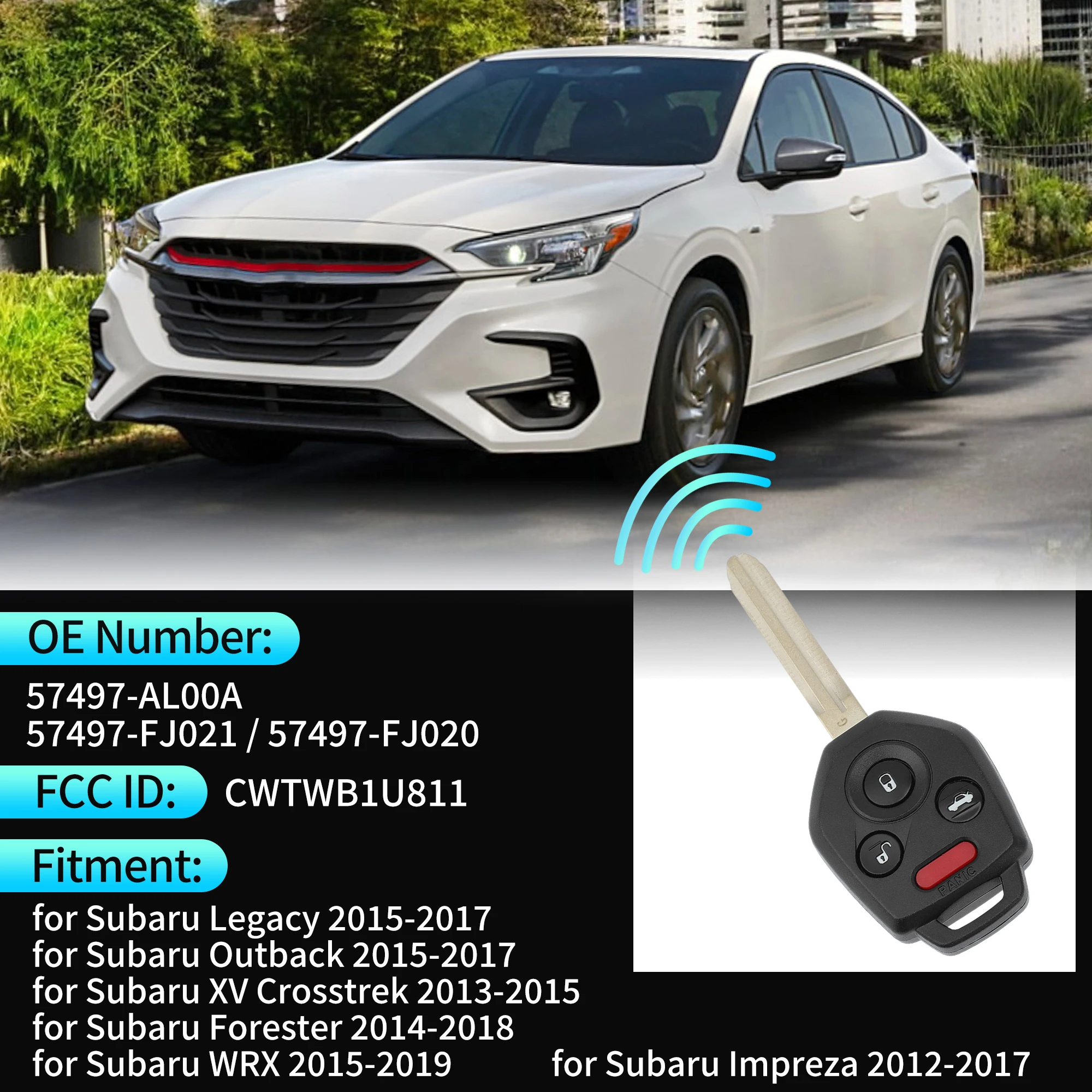 UXCELL CWTWB1U811 315 MHz Keyless Entry Remote Key Fob for Subaru Impreza 2012-2017