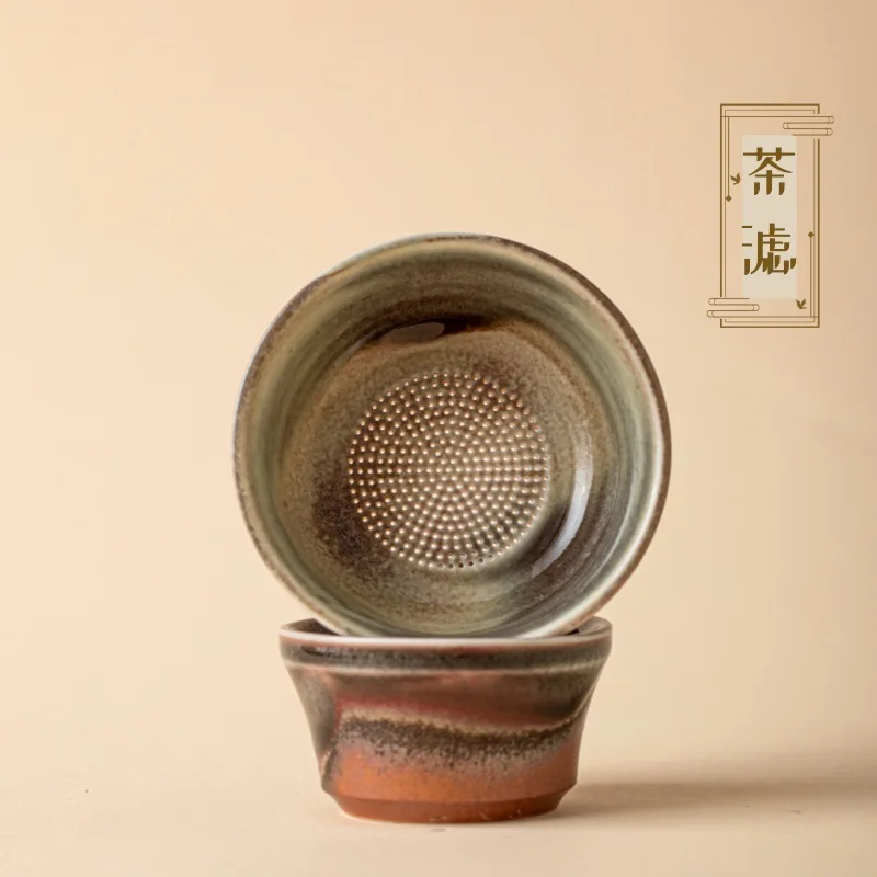 

Винтажный деревянный фильтр для печи, керамический фильтр-сепаратор, чайные аксессуары, креативное украшение для дома