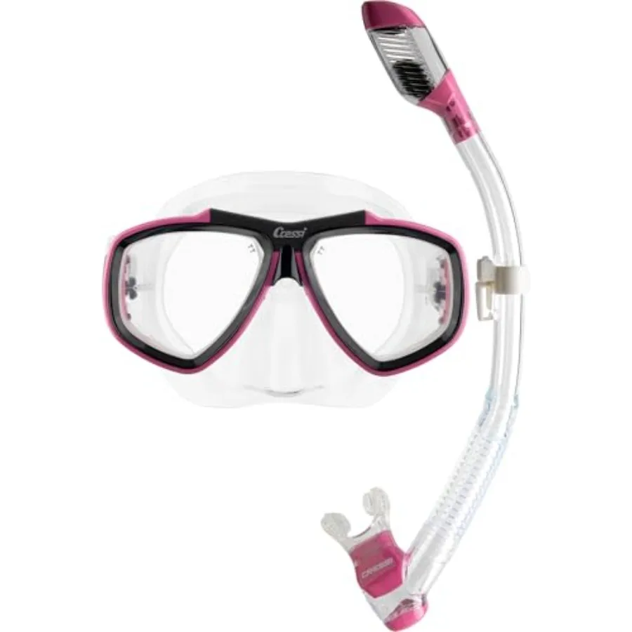 

Adult Snorkel Kit for snorkeling: lightweight silicone mask dry-top snorkel in blue, featuring anti-fog lens and splash-proof d