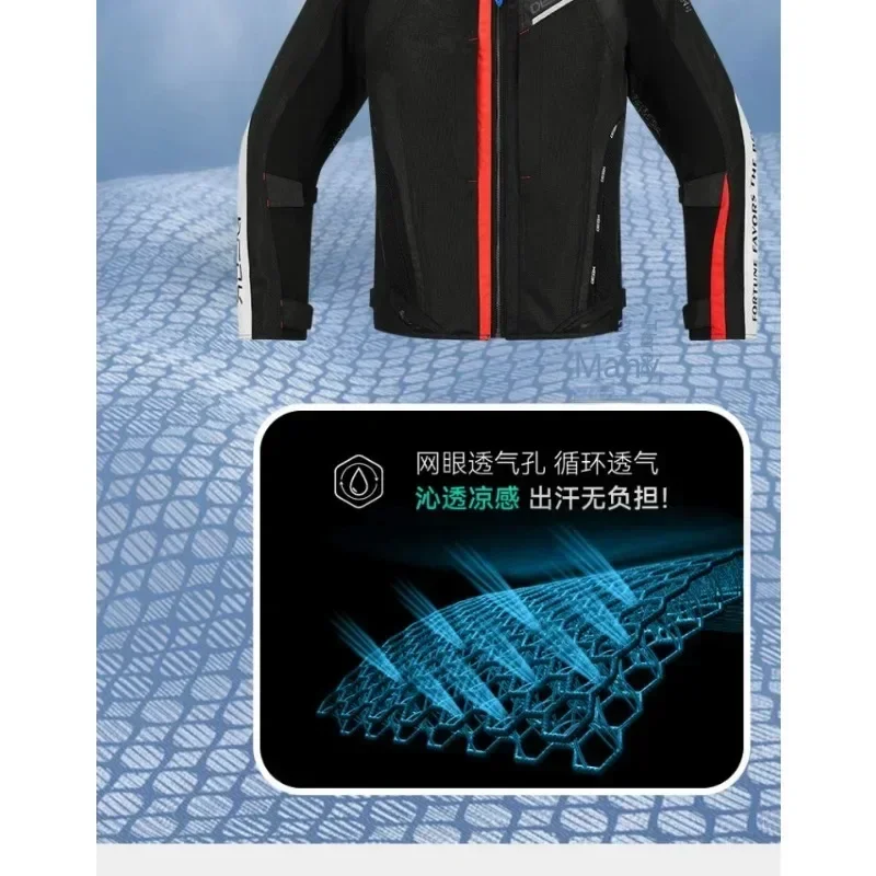 DEBX Motorcycle Jacket Riding Suit Man and Woman Summer Mesh Comfort Breathable Reflective Anti-Drop Motorcycle Riders Jacket