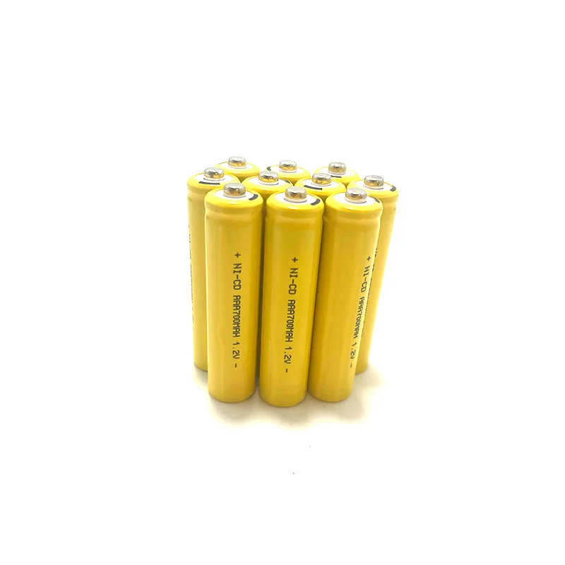 BCAK 10PCS AAA 1.2V Nickel Cadmium Rechargeable Batteries 700mAh for Electric Toy Alarm Clock Flashlight Shaver