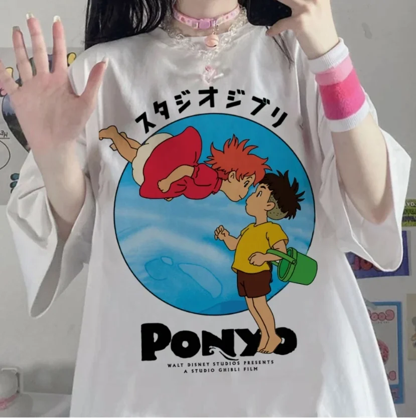 

Free Shipping PONYO ANIME MOVIE T-shirt Manga Anime Japan Fan T-shirt All Sizes Men and Women's Street Cotton Tops and Clothing