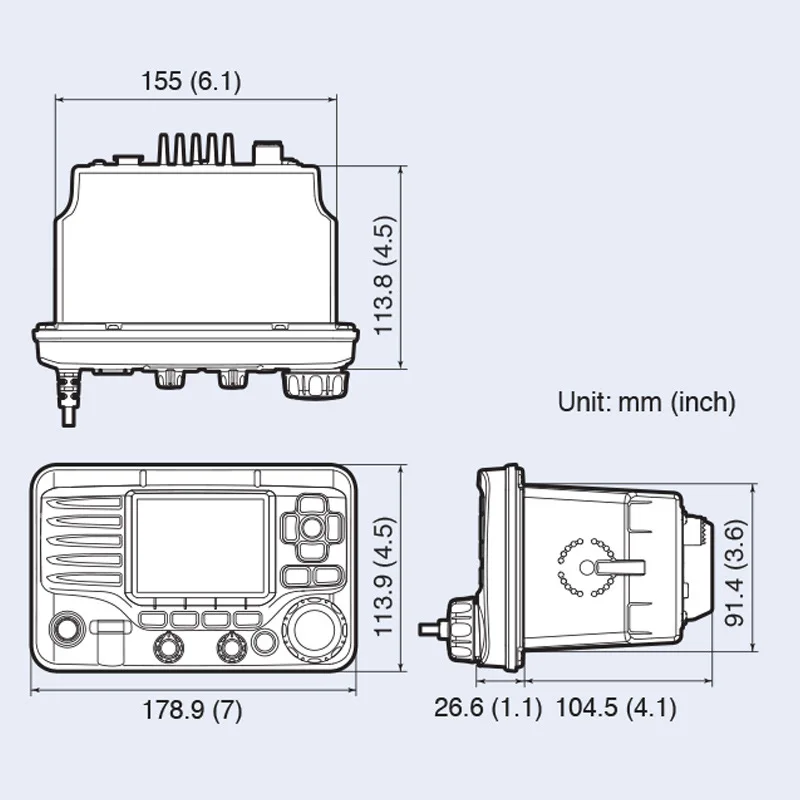 IC-M506 راديو المركبات البحرية 25 واط يخت VHF راديو ثابت #3