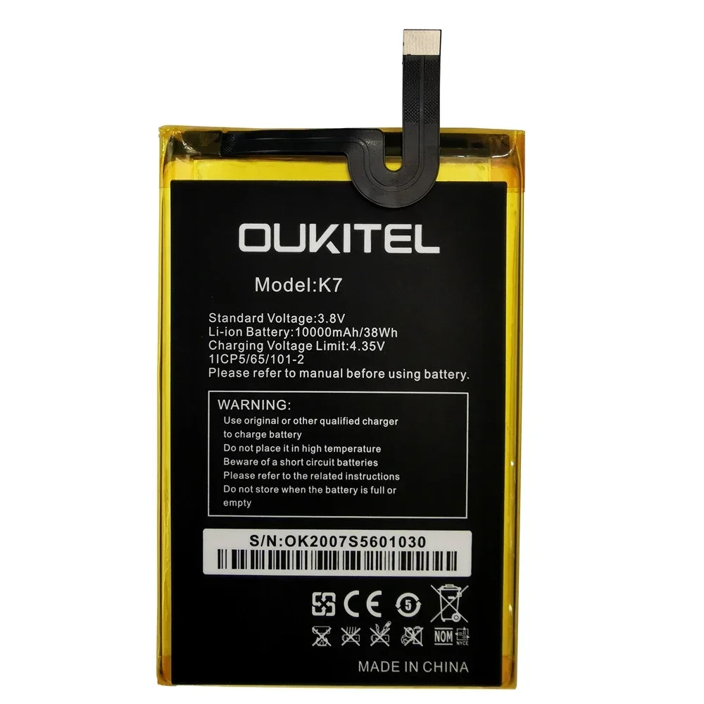 2024 Years 100%Original 10000mAh Battery Replacement High Quality  For Oukitel K7 Power Smart Phone  Batteries+Tools