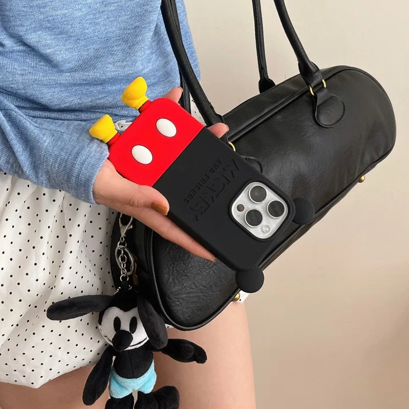 Силиконовый чехол для телефона с Микки Диснеем для IPhone 17, 16, 15, 14, 13 Pro Max, противоударный гладкий защитный чехол, аксессуары для мобильных телефонов