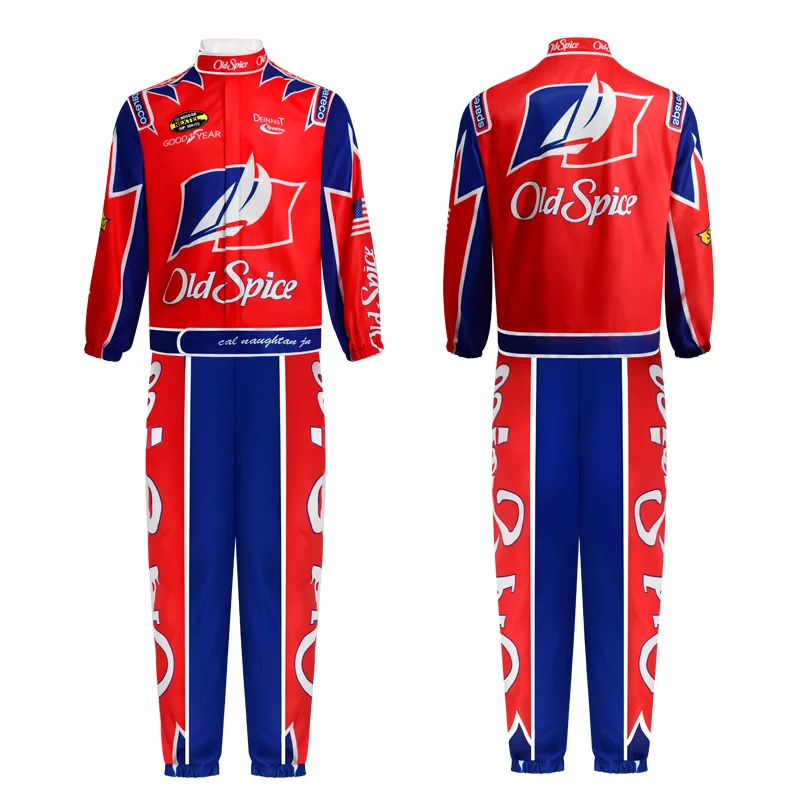 Ricky Bobby Uniforme Cosplay Masculino, Roupa de Corrida, Top e Calça Halloween, Roupa de Carnaval, Filme