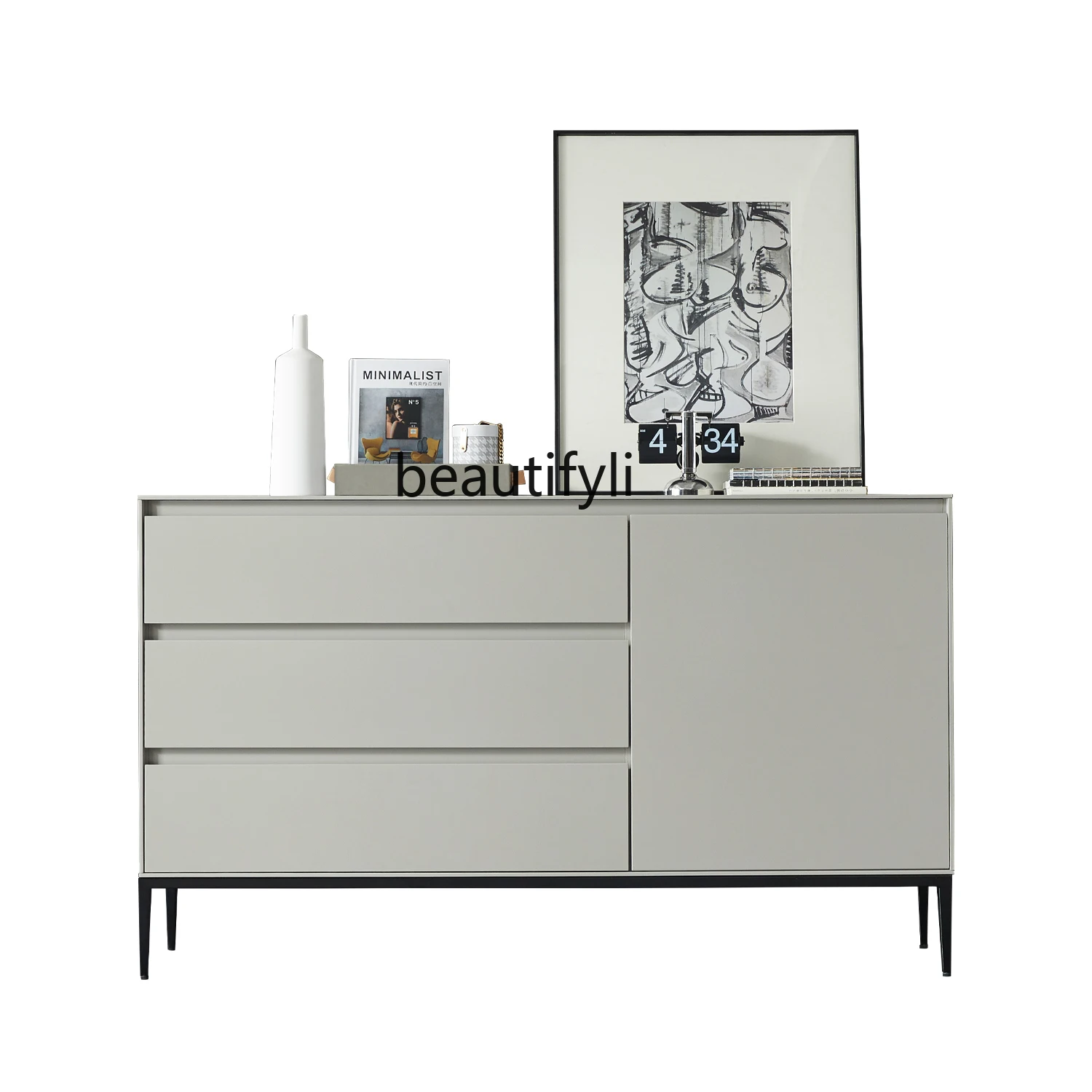 

Italian Minimalist Sideboard Cabinet 1.5 M Entrance Cabinet Modern Minimalist Bedroom Decorative Locker