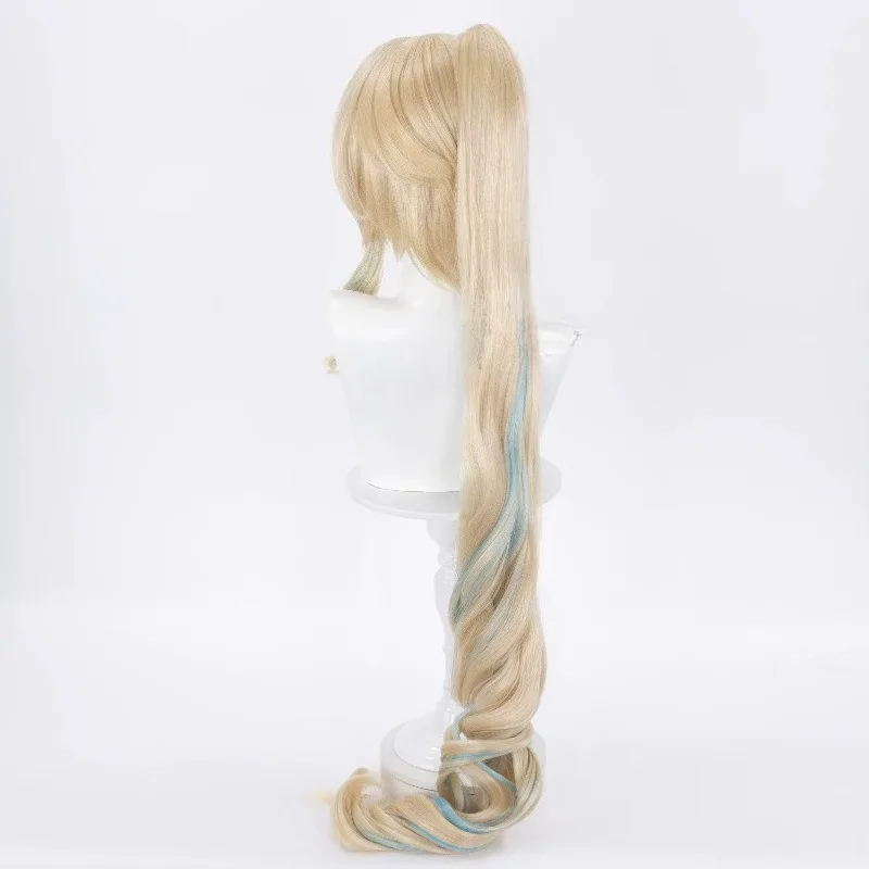 Game Genshin Impact Vesna Strivozha Cosplay Wig Long 120cm High Ponytail Hair Heat Resistant Fiber Wigs for Halloween Roleplay view 4