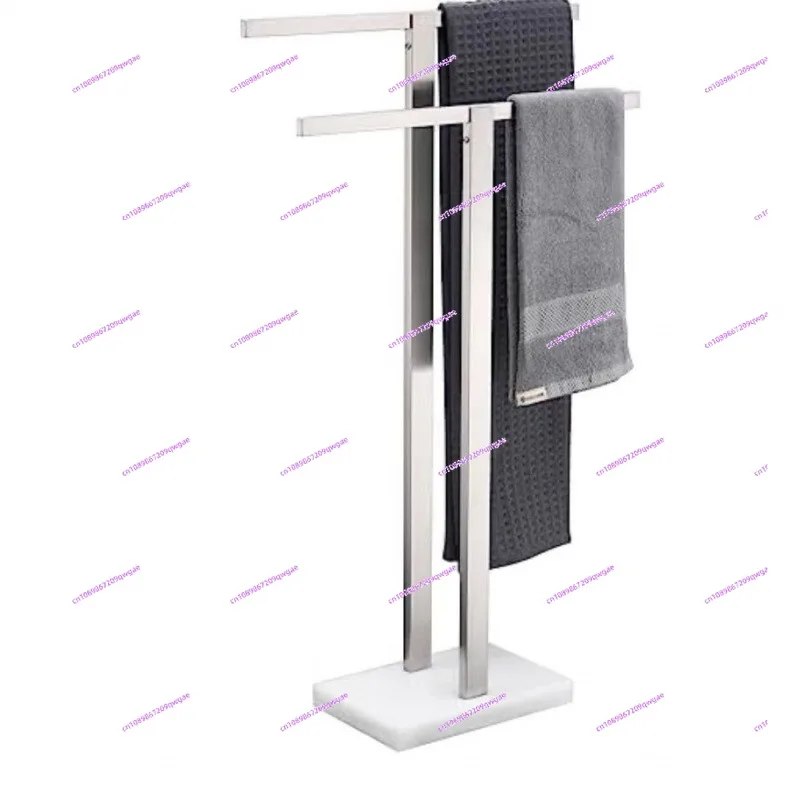 Standing Towel Rack 2-Tier   Stand with Marble Base for Bathroom Floor, Upgrade Steady Design, Stainless Steel