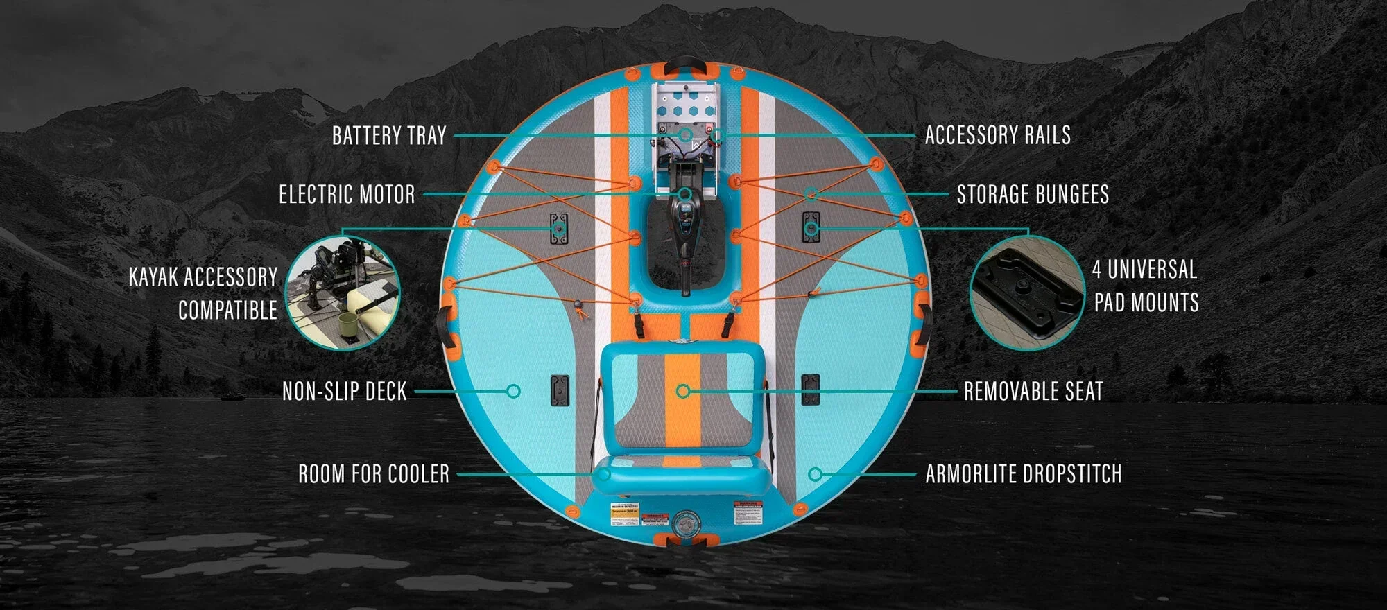 OEM مخصص مقعد واحد بمحركات قارب صغير مستدير قطرة غرزة قارب صيد قابل للنفخ لبحيرة النهر